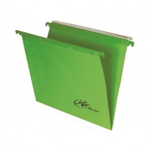 Cartelle sospese orizzontali per cassetti Linea Joker 39 cm fondo V - verde conf. 25 pezzi 400/395 LINK - A6